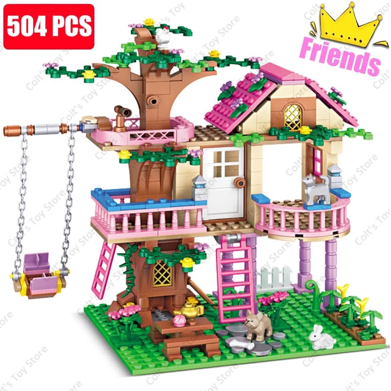 2024 Ragazze Amicizia Casa sull'albero Villa Castello Building Blocks Amici classici Modello di ragazza Figure Giocattoli per bambini Regalo di compleanno