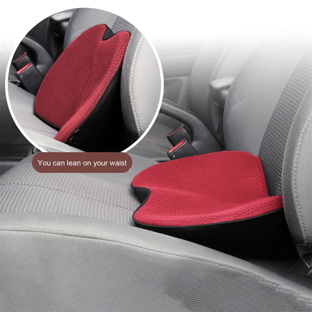 Cuscino per Sedile Auto 2 in 1 Multifunzionale, Supporto Lombare Universale in Memory Foam, Traspirante, per Aumentare l'Altezza e il Comfort dei Sedili