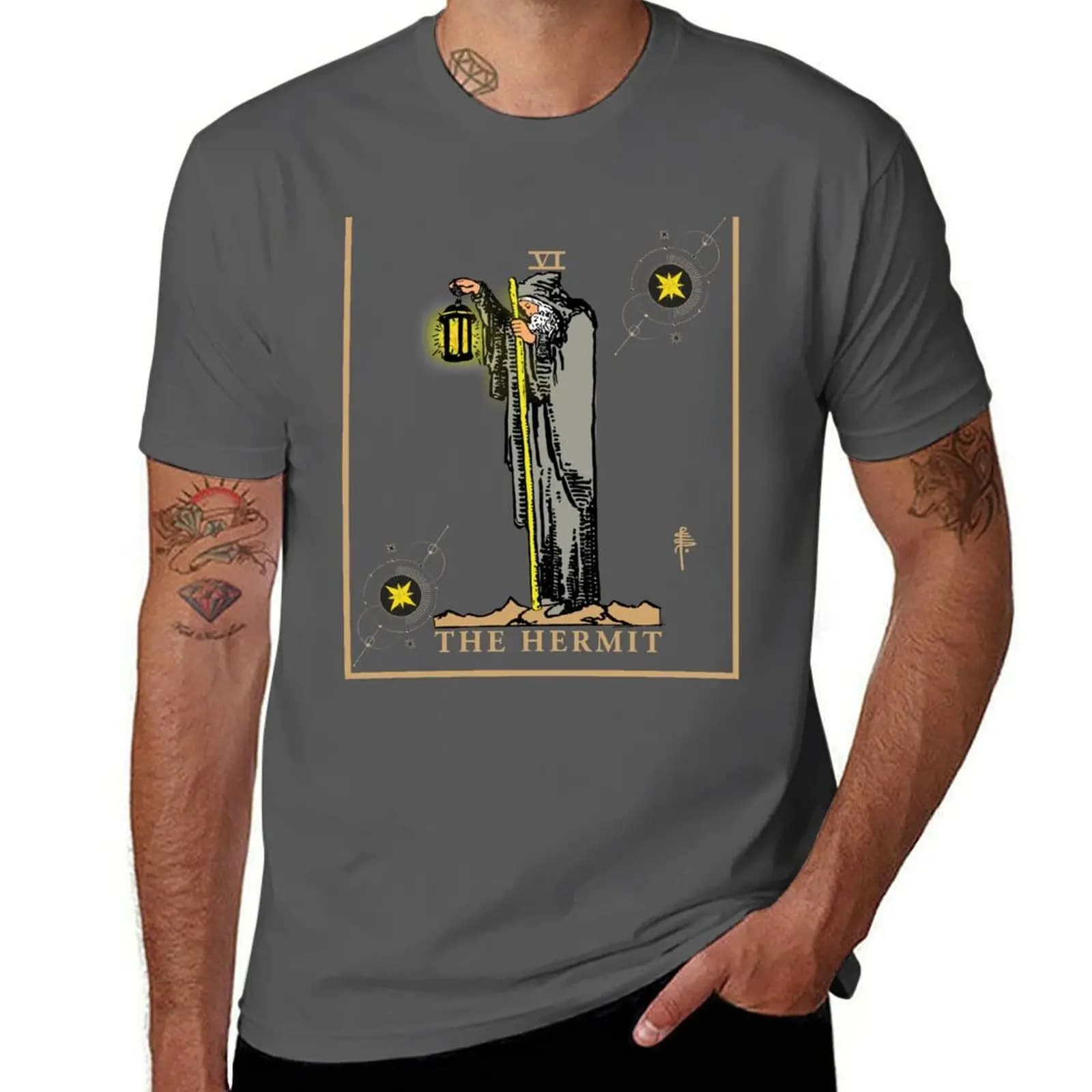 La Carta dei Tarocchi dell'Ermita - Grandi Arcani - Previsione del futuro - T-shirt taglie forti che non si restringe