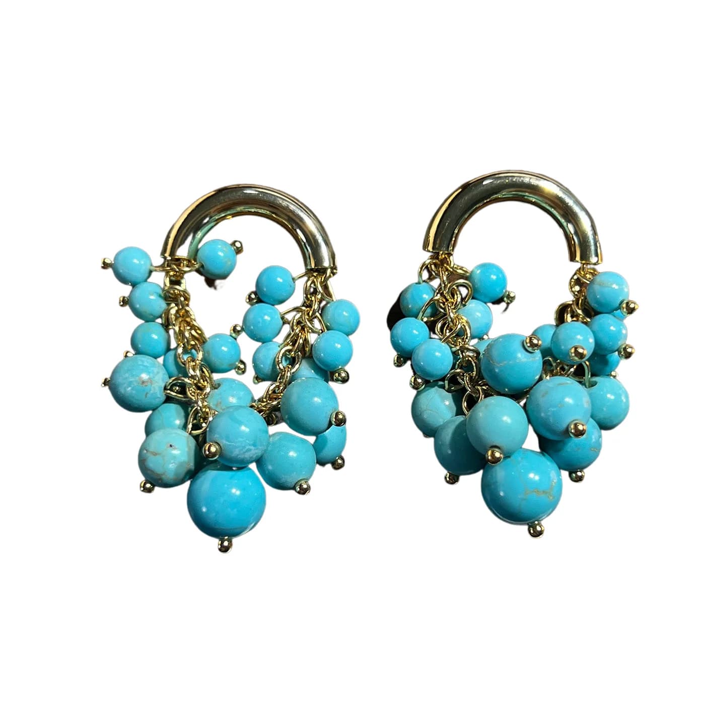 Nuovi orecchini vintage turchese avventurina uva per le donne Fascino moda blu verde perline goccia orecchini pendenti gioielli regali