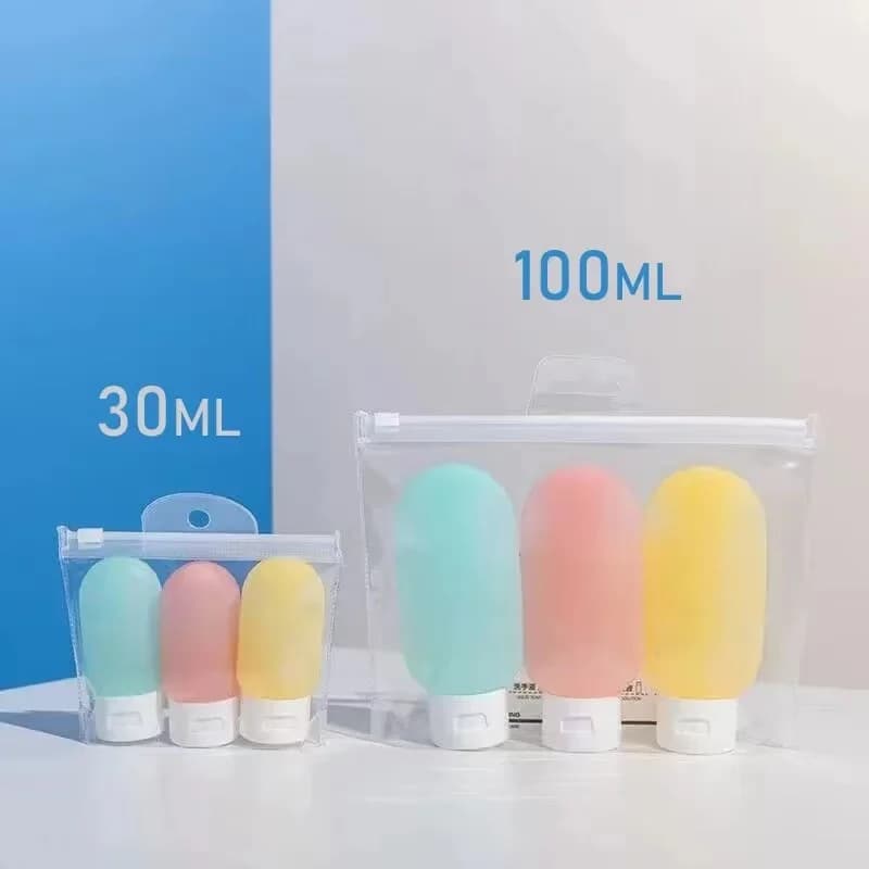 3 pezzi 30/60/100ml bottiglia riutilizzabile portatile mini tubo da spremere bottiglia vuota crema morbida contenitore per lozione shampoo da viaggio