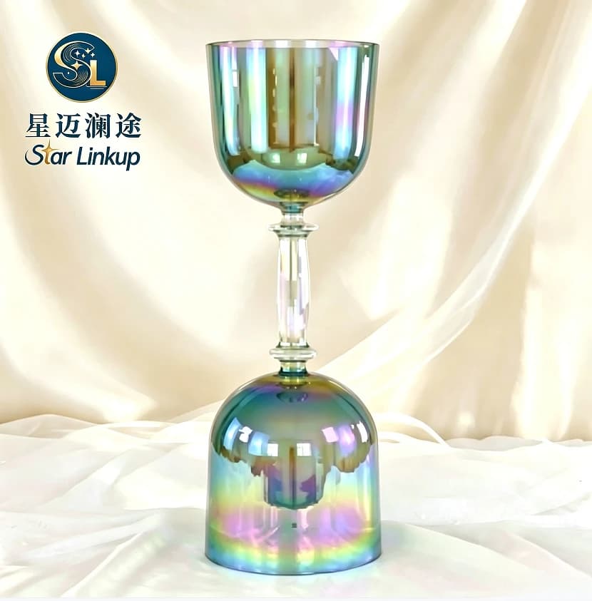 STAR LINKUP CrystalSoul 432Hz Double‑Headed Holy Grail Crystal Singing Bowl, Handheld Quartz Sound Bowl With Accessories For Yoga Meditation Sound Healing