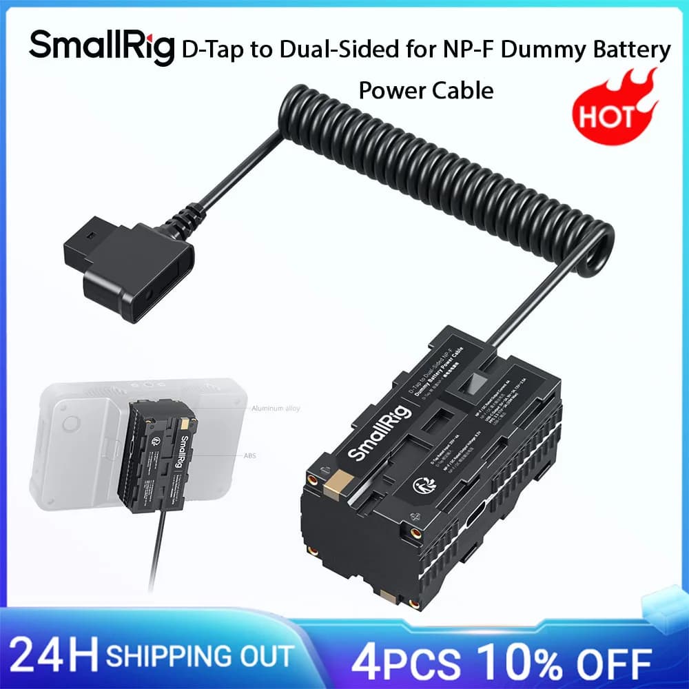 SmallRig D-Tap a doppia faccia per batteria fittizia NP-F, con porta CC USB-C Display a LED per monitor Trasmettitori video wireless 4884