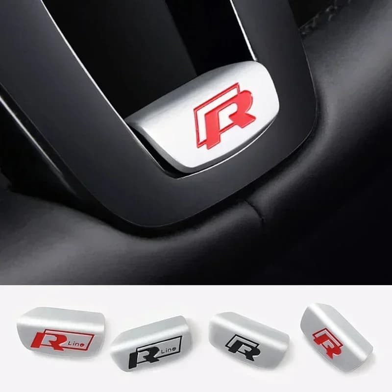 Adesivi Metallici Decorativi per Volante Auto con Logo in ABS per VW GTI Polo Golf Passat Tiguan Arteon Touareg Taigo Caddy Jetta