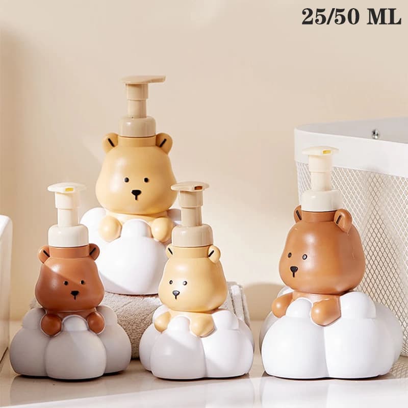 Cartoon Cloud Bear Dispenser di sapone schiumogeno bagno disinfettante per le mani Shampoo Gel doccia pompa ricaricabile bottiglia che fa schiuma contine