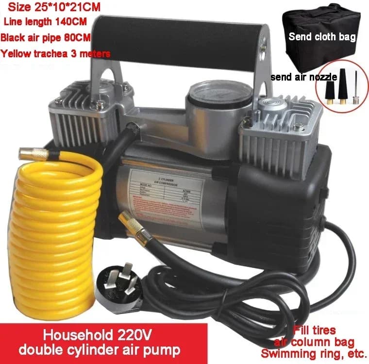 Compressore d'aria 12V/220V pompa d'aria per auto gonfiatore portatile per pneumatici compressore elettrico per pompa per moto compressore d'aria per piccoli veicoli