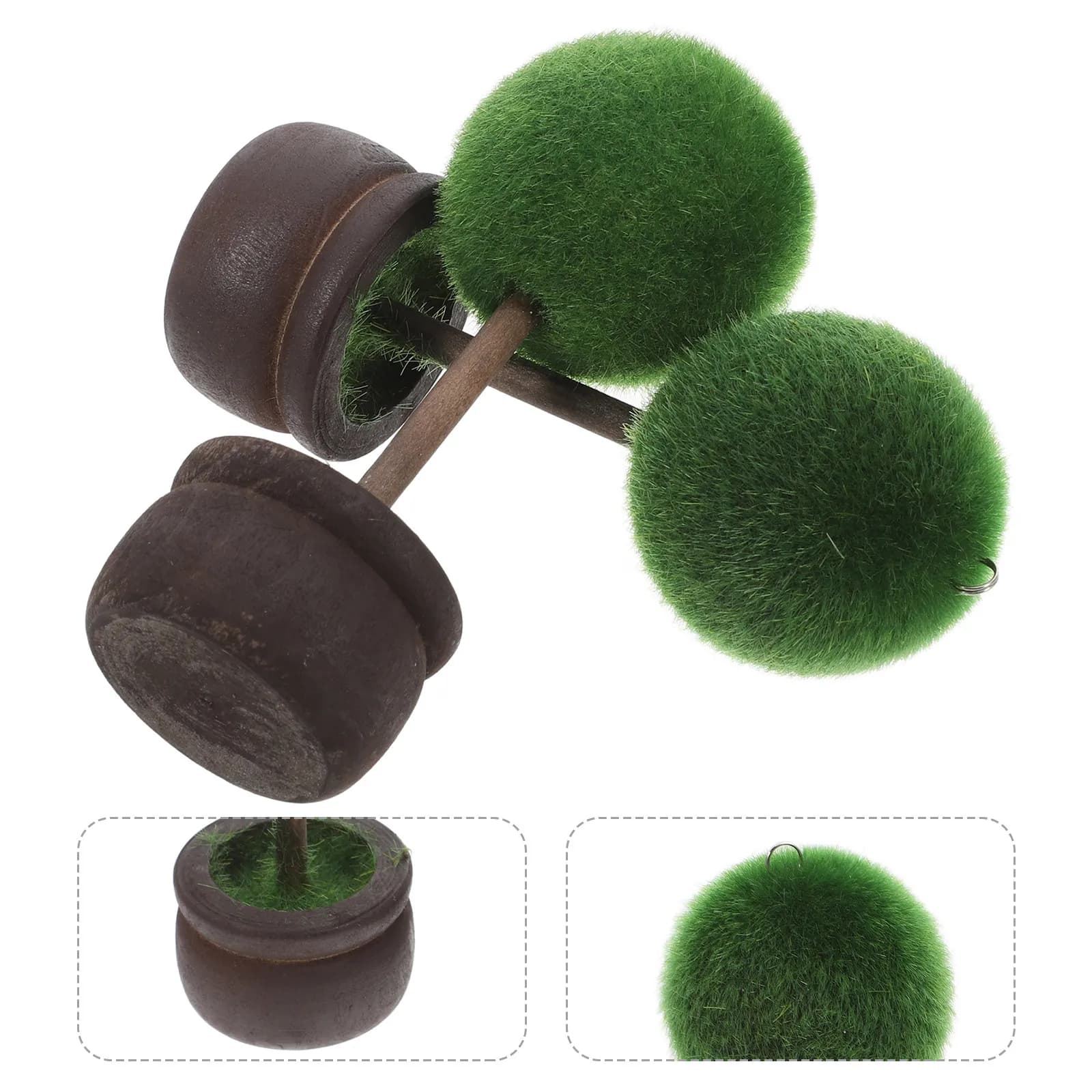 2 Pezzi Portanumero da Tavolo a Sfera con Pianta Verde Finta, Clip Rustica Stile Fattoria per Segnaposto, Matrimonio, Compleanno, Cena, Menu, Foto