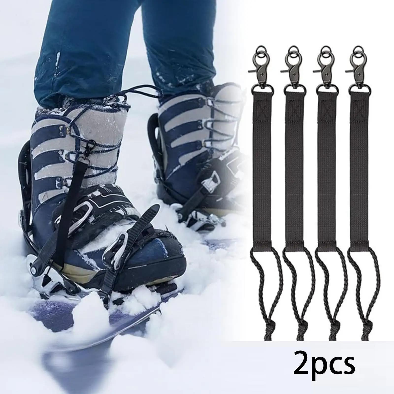 Universal Snowboard Binding Straps Pair Secure Boot Connector Quick Tool Free Buckle for Skiing Safety