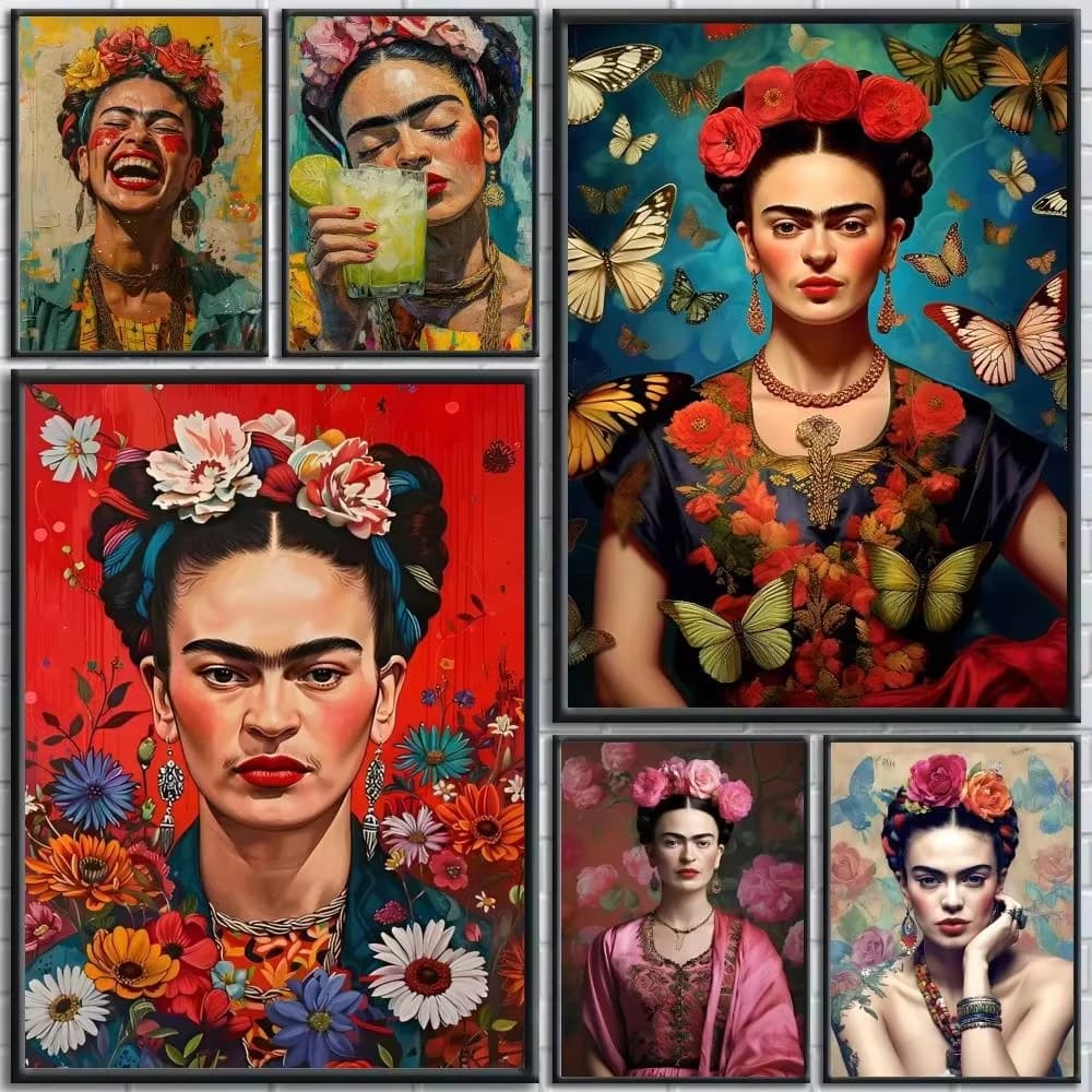 5D DIY Diamond Painting Kit Frida Kahlo Self Portrait Artwork Full Drill Rhinestone Mosaic Craft for Home Decor Gift Frameless