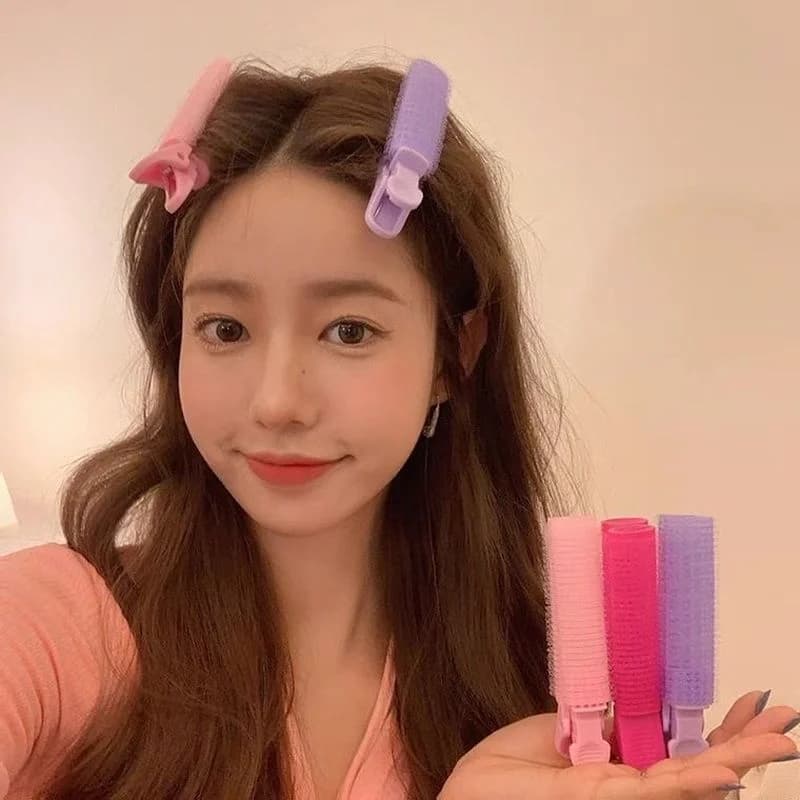2Pcs Bangs Hair Root Fluffy Hair Clips Lazy Hair Top Styling Curling Barrel fermagli per capelli coreani portatili rulli per capelli