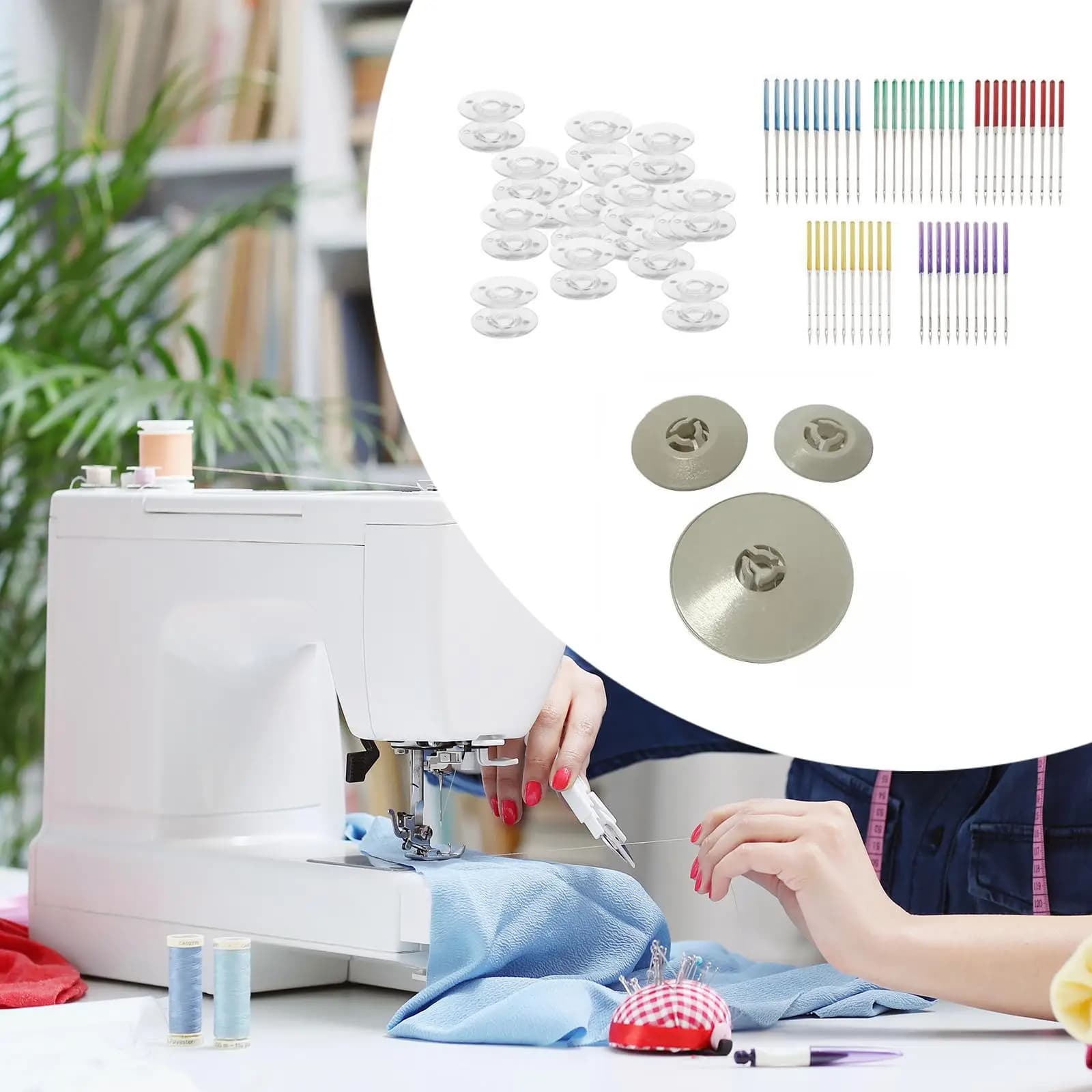 Kit Copri Bobine per Macchina da Cucire, Organizzatore in Plastica per Bobine di Filo per Progetti di Ricamo