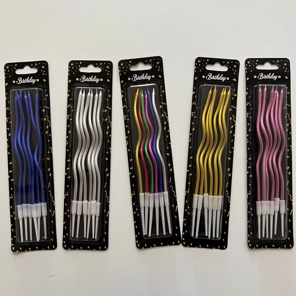 12/48pcs/1case Birthday Candles Spiral Cake Candles Long Thin Cake Candles For Wedding Party And Cake Decoration birthday decoration cake toppers birthday decoration