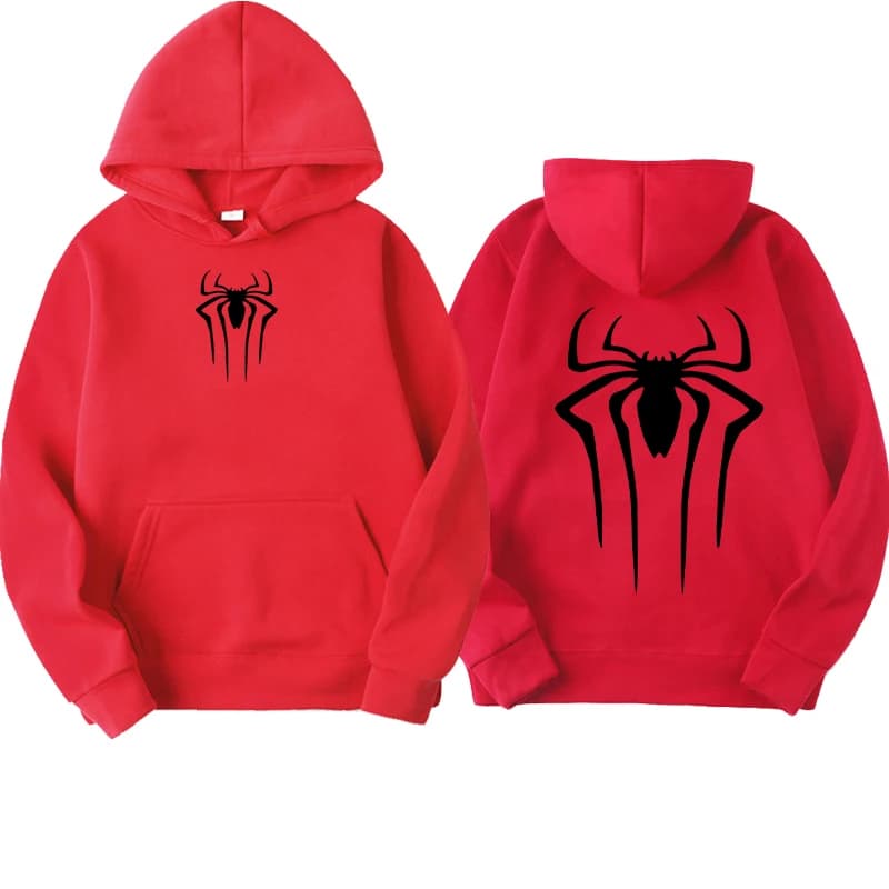 Nuova Felpa con Cappuccio da Uomo 2026 con Stampa Spider, Pullover Casual, Top Sportivo con Motivo Spider