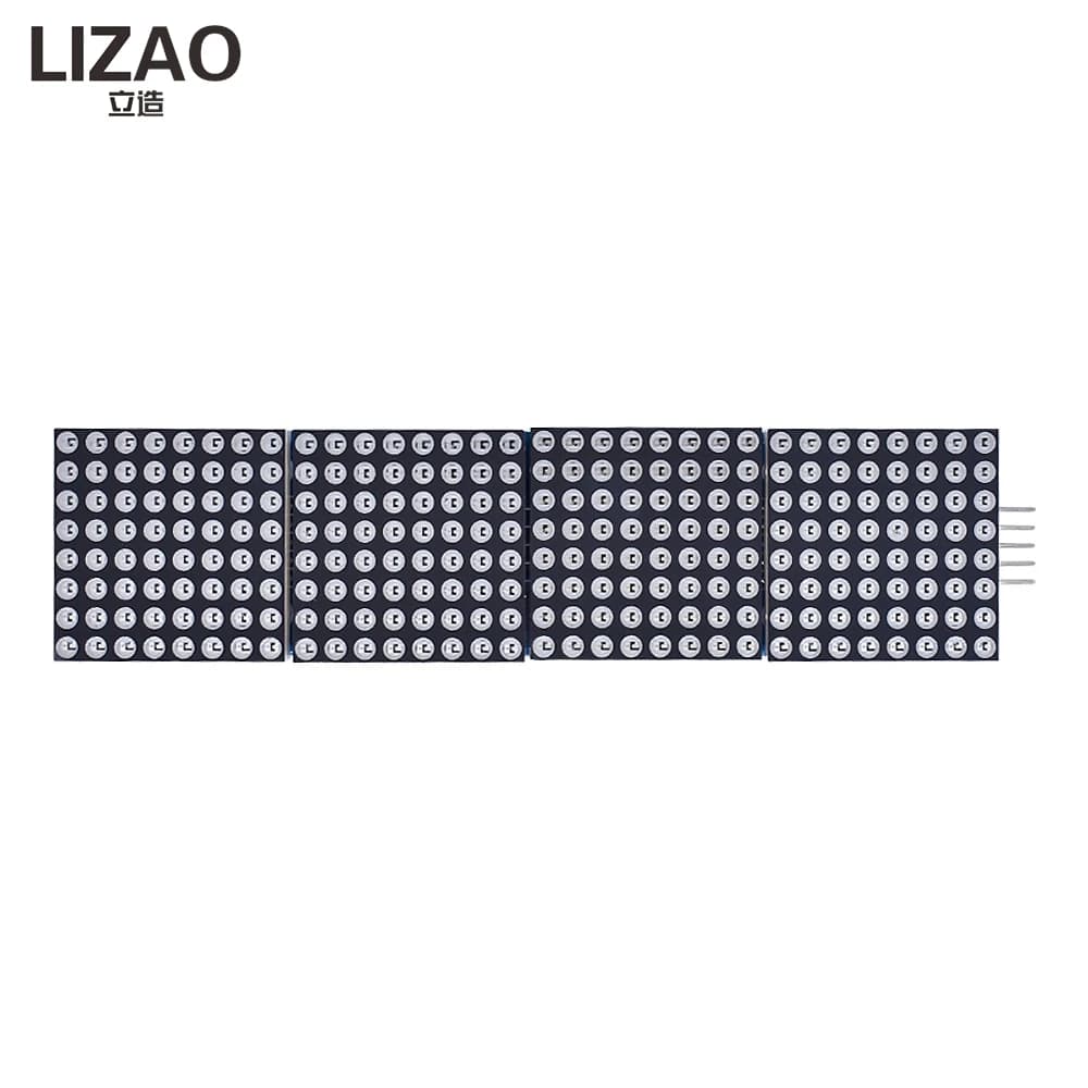 LIZAO MAX7219 4-in-One Dot Matrix Display Module, MCU Control LED Matrix with Red/Blue/Green Options for Arduino Projects
