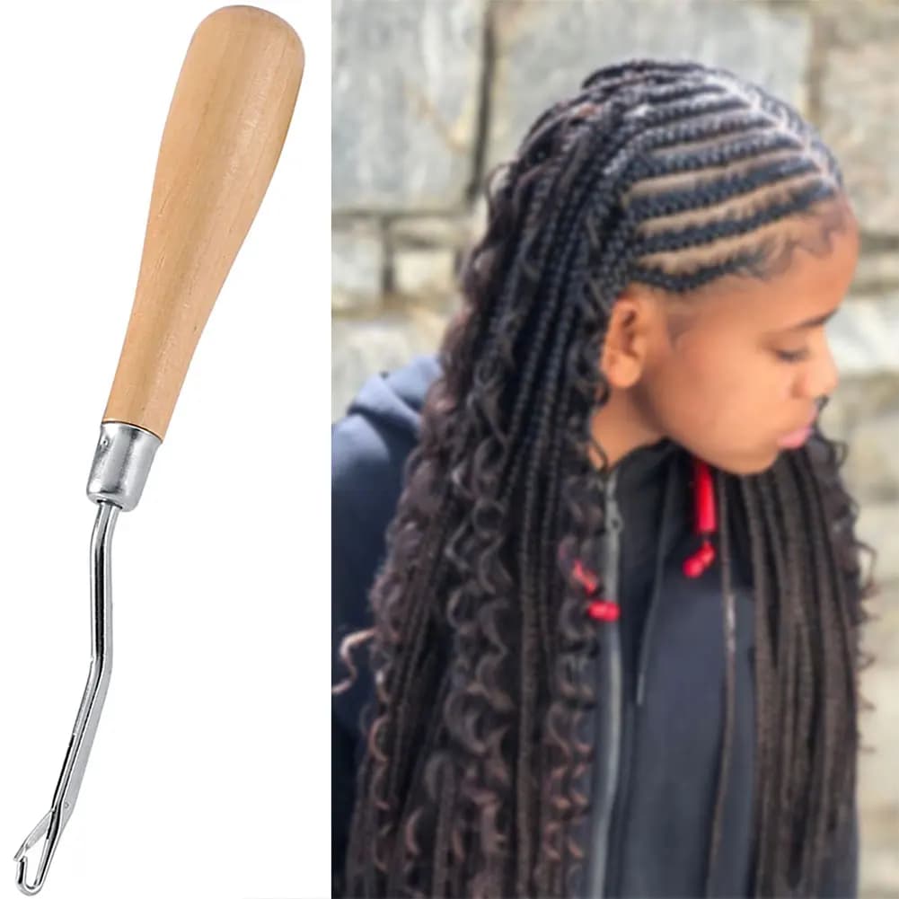 Strumento per gancio di chiusura Strumento per maglieria con gancio piegato per artigianato/estensione dei capelli per la realizzazione di tappeti