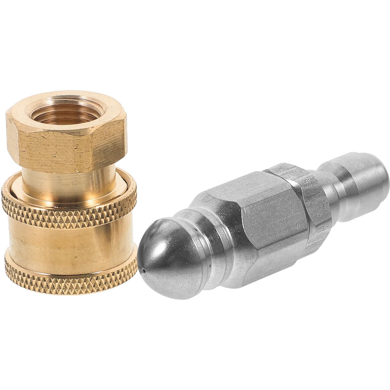 Set of 1 high pressure nozzle for garden hose, adjustable stainless steel nozzle, quick connection rotary nozzle for cleaning