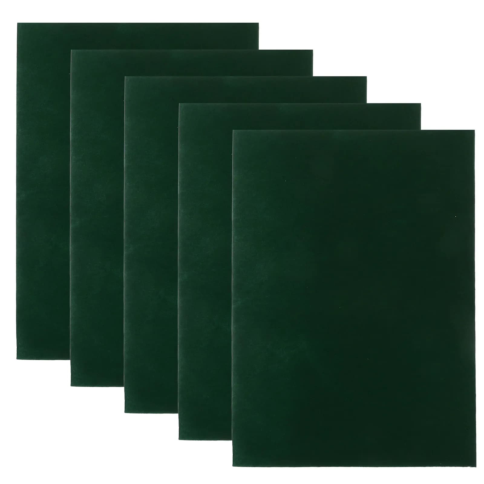5Pcs Self Adhesive Liner Fabric for Jewelry Box Drawer Protective Soft Felt Peel Stick Sheet Suitable for Craft Storage Green