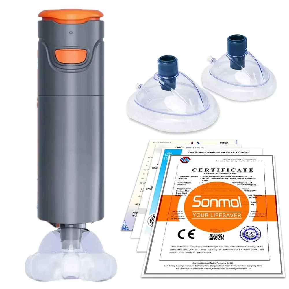 Dispositivo di Soccorso Anti-Soffocamento Automatico per Adulti e Bambini con Maschere di 3 Diverse Dimensioni Kit di Emergenza per Assistenza alle Vie Aeree