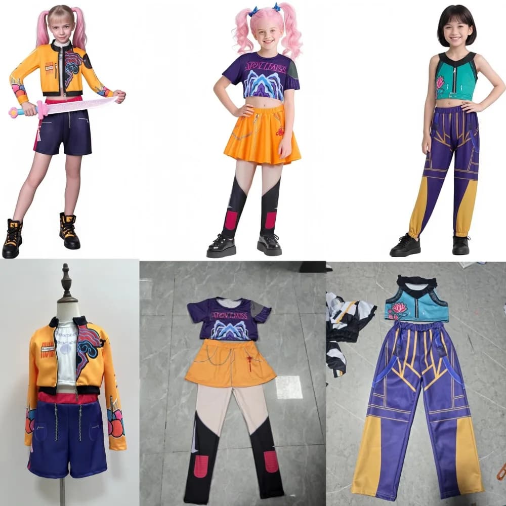 Anime K-Pop Mira Rumi Zoey Costumi Cosplay Ragazza Halloween Stage Modello stampato in 3D Abiti per giochi di ruolo