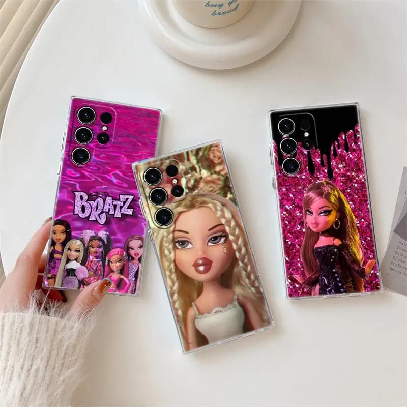 Bratzs Dolls Smiling Transparent Case For Samsung Galaxy S26 S25 Ultra S24 S22 S26 Plus S20 S23 S21 S25 FE 5G Soft Clear Cover