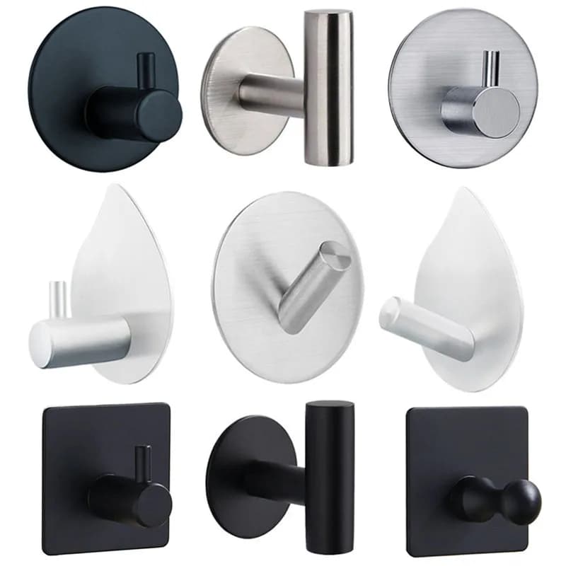 1/2 pezzi in acciaio inossidabile argento gancio per appendere a parete set di accessori per il bagno portasciugamani porta carta igienica accessori per barra organizzatore