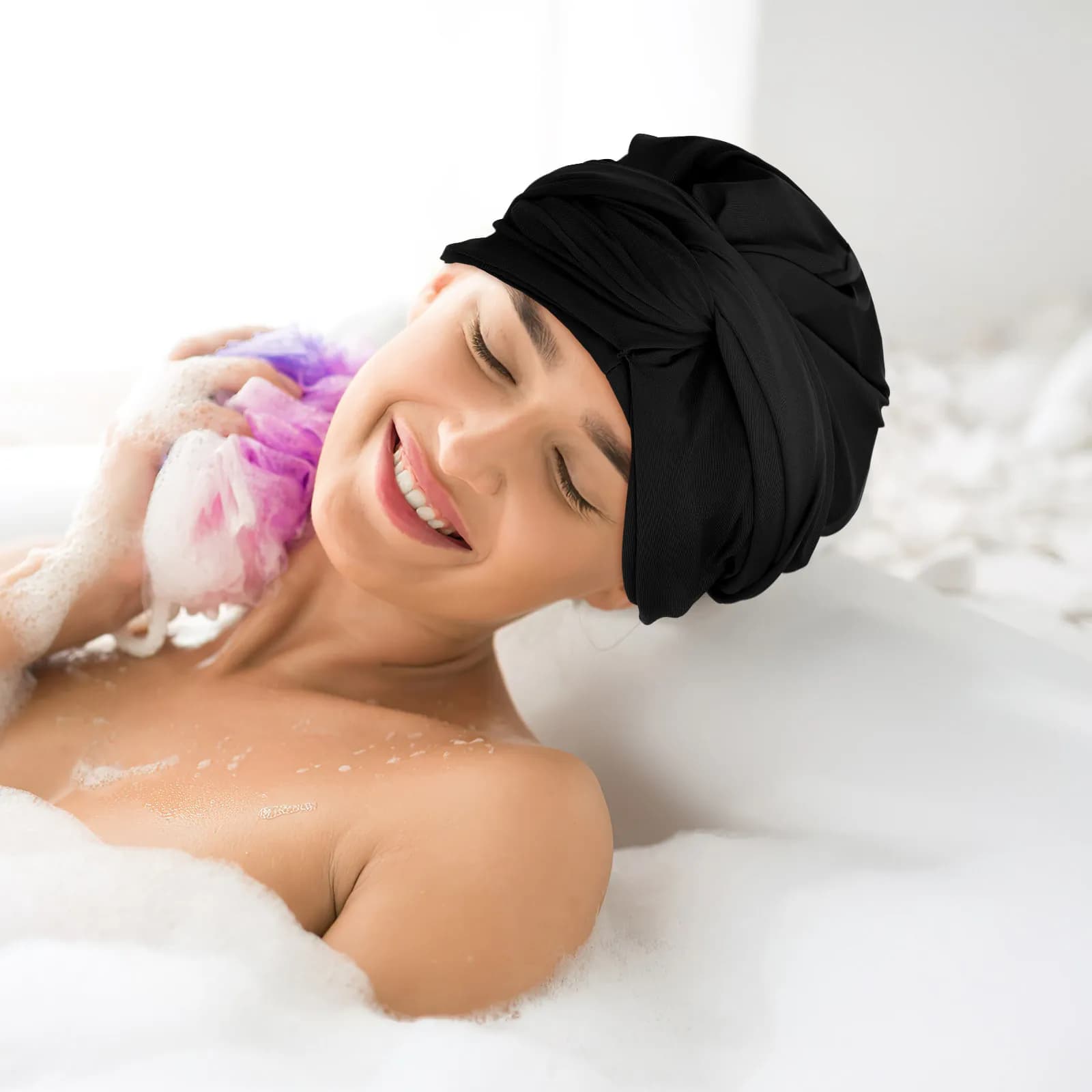 Cuffia da Nuoto in Silicone Extra Large per Donne, Impermeabile con Elastico Arricciato, Adatta per Capelli Lunghi, Trecce e Dreadlocks