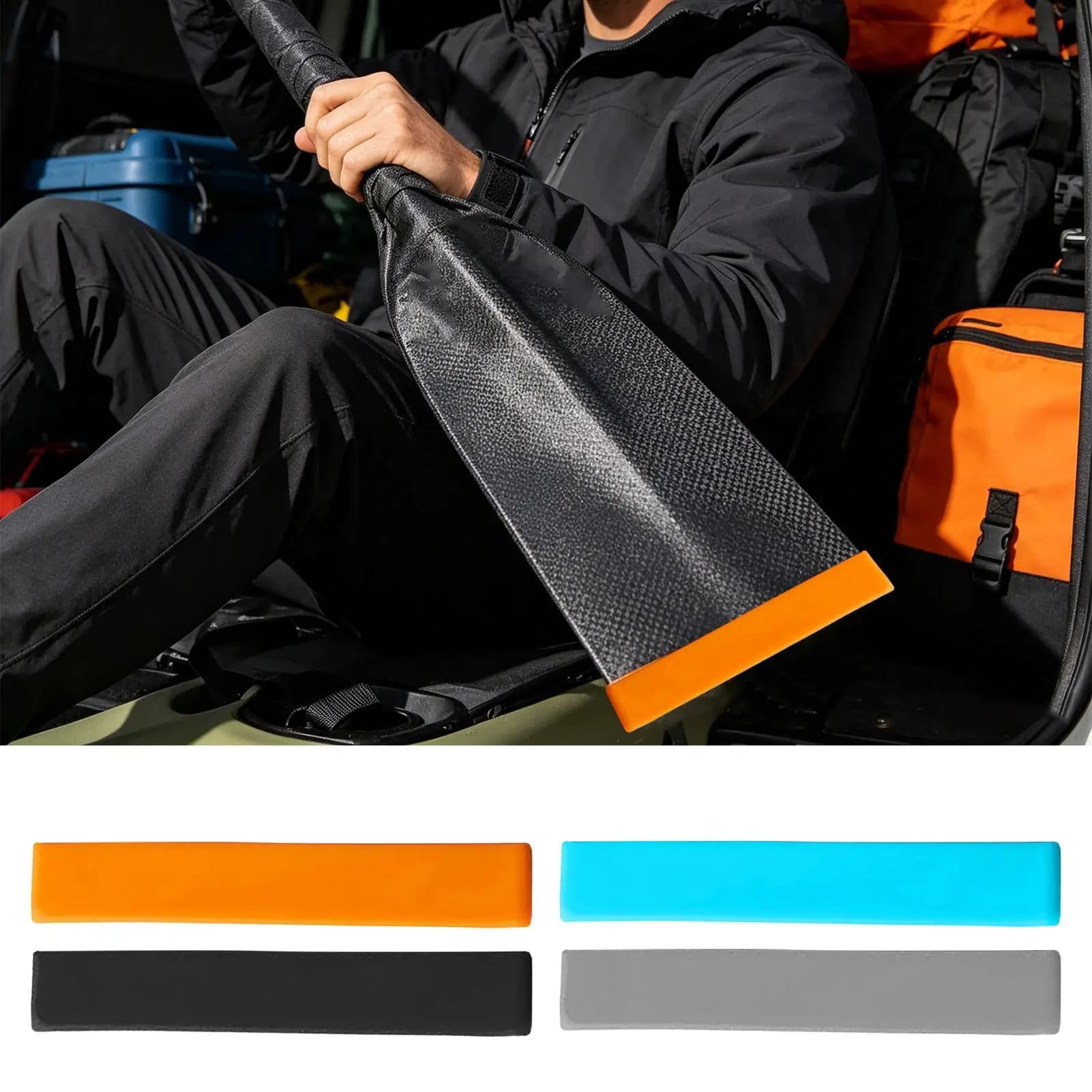 Heavy Duty Silicone Paddle Edge Protector End Guard for Dragon Boat Canoe Kayak, Prevents Wear & Damage, Racing Training Storage