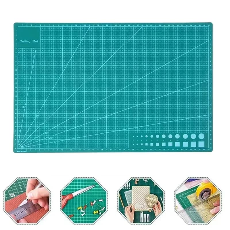 Tappetino da taglio A3 con superficie a griglia per cucito, patchwork, pelle, protezione anti-taglio per tavolo, accessori per scuola, ufficio e artigianato
