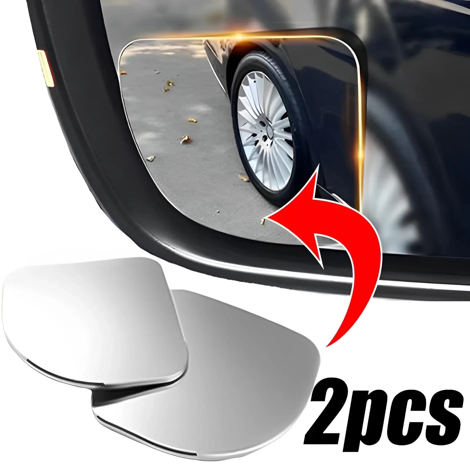 2 pezzi Specchio per punto cieco per auto Specchietto retrovisore ausiliario senza cornice rotante a 360 gradi Specchi per settore grandangolare per moto automatica