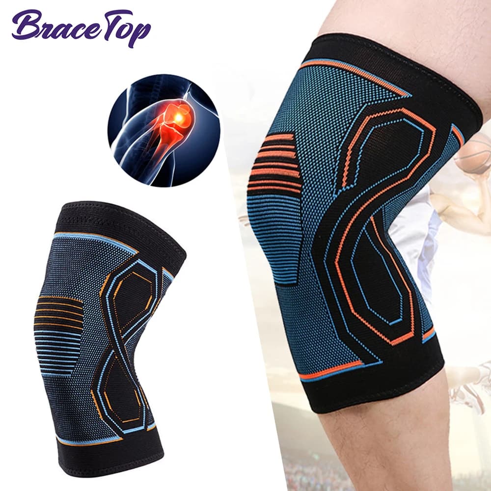 BraceTop sport compressione ginocchiera allenamento supporto per ginocchio per sollievo dal dolore articolare corsa ciclismo basket manica al ginocchio lavorata a maglia