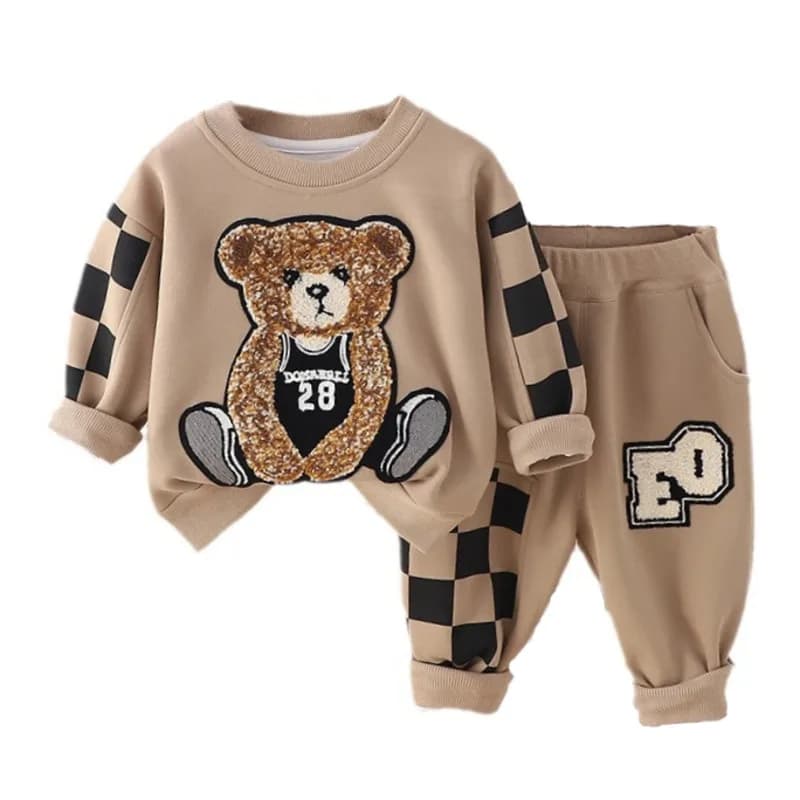 Nuova primavera autunno neonati maschi vestiti vestito bambini ragazze cartone animato t-shirt pantaloni 2 pz/set bambino Costume Casual bambini tute