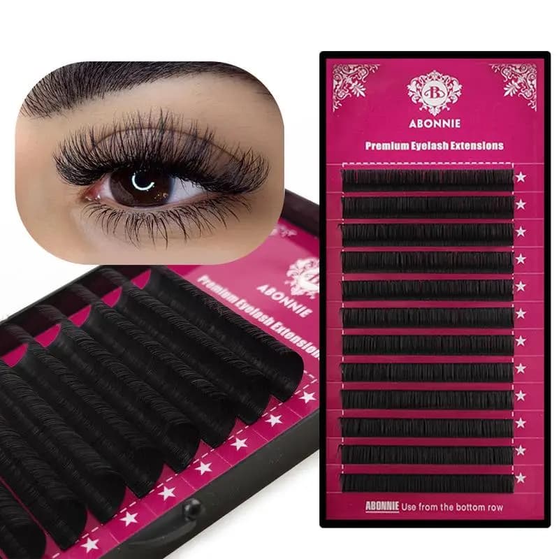 Extension ciglia individuali mix di diverse misure, ciglia finte in visone premium, voluminose, naturali e soffici per il trucco occhi.