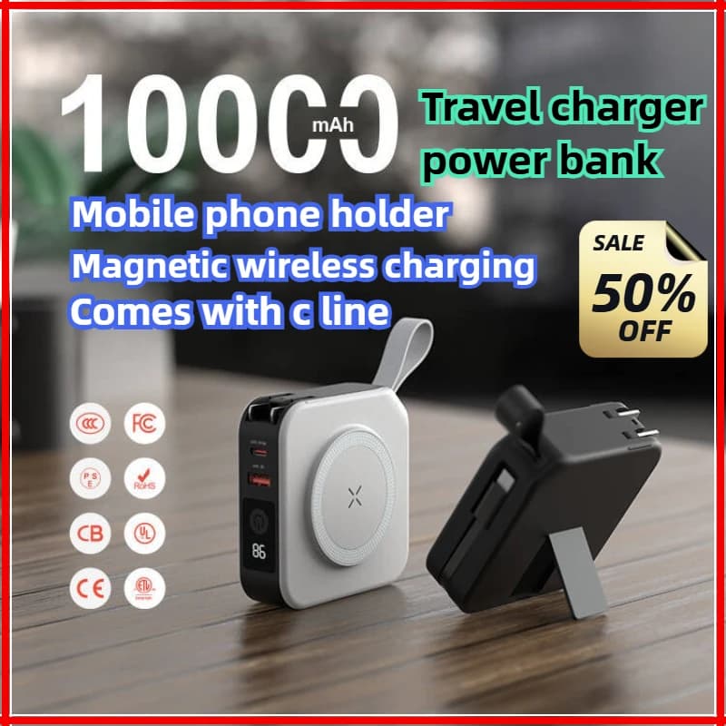 10000mAh Magnetic Wireless Charging Bank Comes with Cable and Plug PD20W Compact and Portable Charger For Iphone Mini Powerful