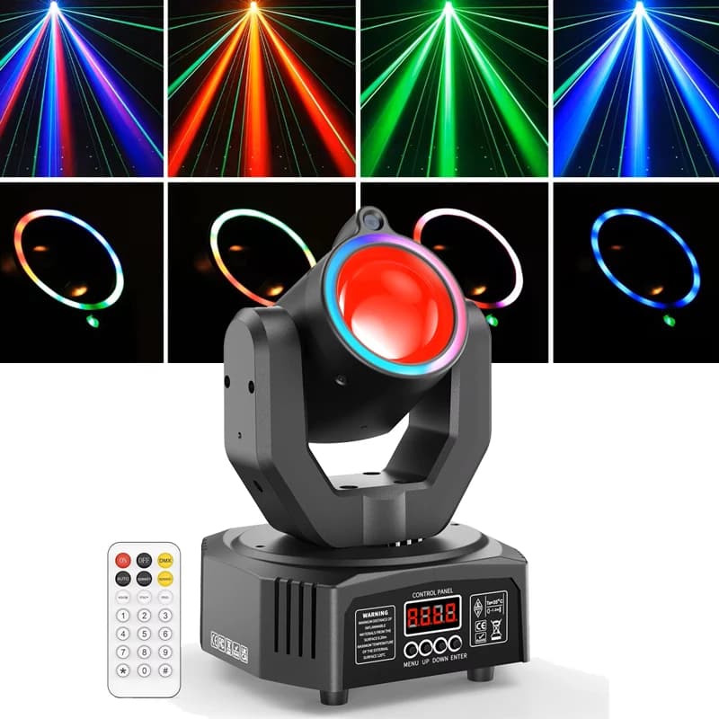 Mini Faro LED Spot Beam con Effetto RGBW, Luce Stroboscopica per Palcoscenico, Controllo Remoto DMX e Sonoro, Illuminazione per DJ, Discoteca e Feste