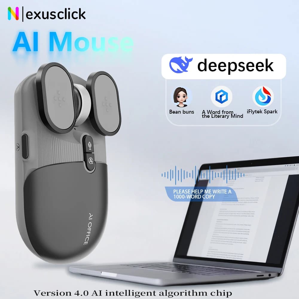 Wireless AI Mouse for 2.4G Rechargeable Office BT with Artificial Intelligence Deepseek Voice Recording AI ChatGPT Mouse from Gaming