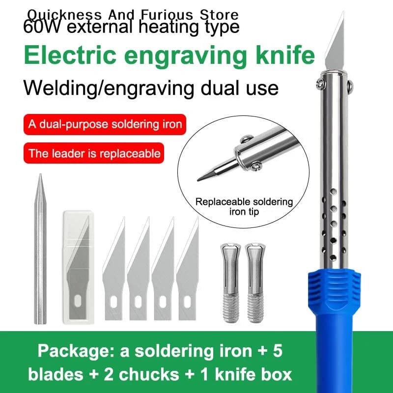 【TO】1/3/9/10Pcs Electric Hot Knife Cutter Kit With Soldering Iron For Carving Plastic Vinyl US EU Plug Multipurpose Diy Tool Set