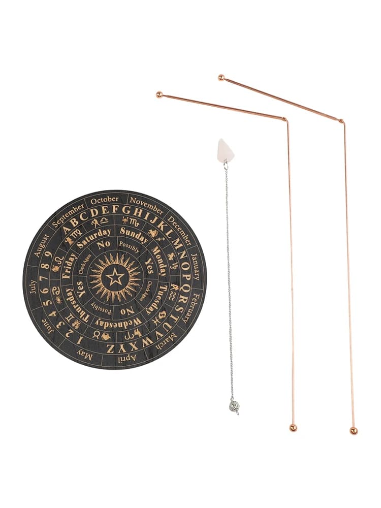 1Set Sonde telescopiche con cuscinetto a pendolo e ciondolo Aste da rabdomanzia in rame Asta di sondaggio Accessori per utensili con asta di digitazione in rame