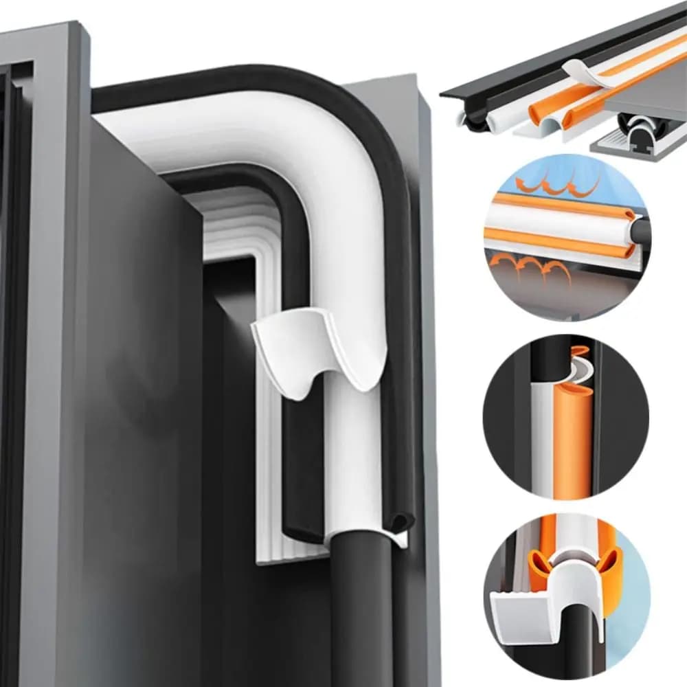 4m Casement Window Sealing Strip Soundproofing Windproof Insulation Strip Easy to Install Self-adhesive Window Weather Stripping