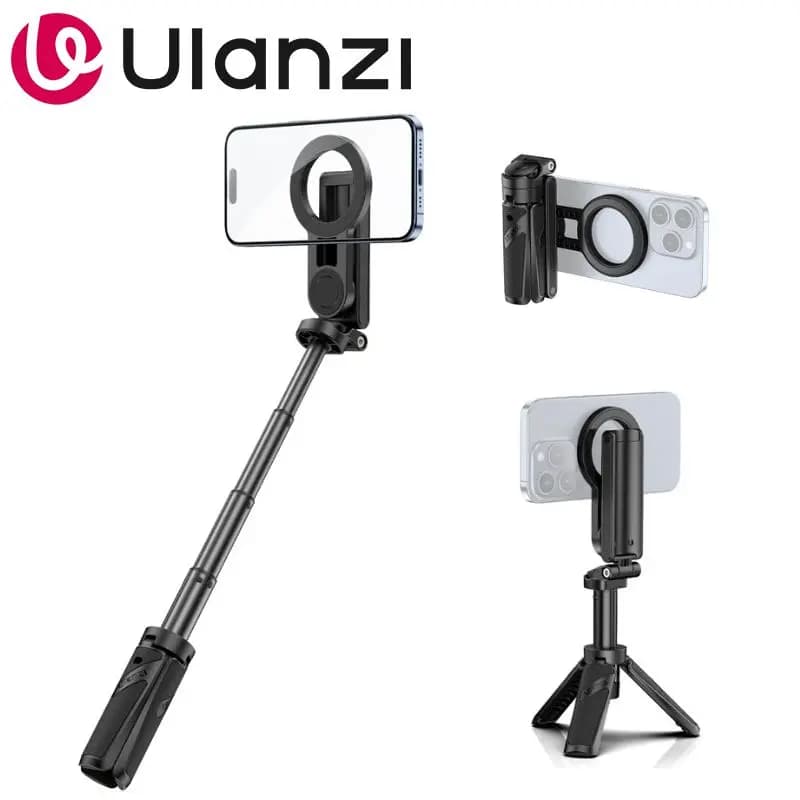 Treppiede Magnetico per Telefono Ulanzi JJ03 con Telecomando Wireless 360° ° Rotazione per Selfie Video TikTok Vlogging su iPhone e Android