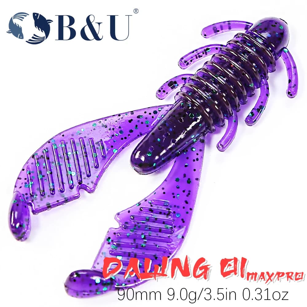 B&U Verme Craws Gamberetti Esca morbida 90mm Odore con sale Silicone Esche artificiali Jig Wobblers Bass Carpa Pesca Attrezzatura da pesca