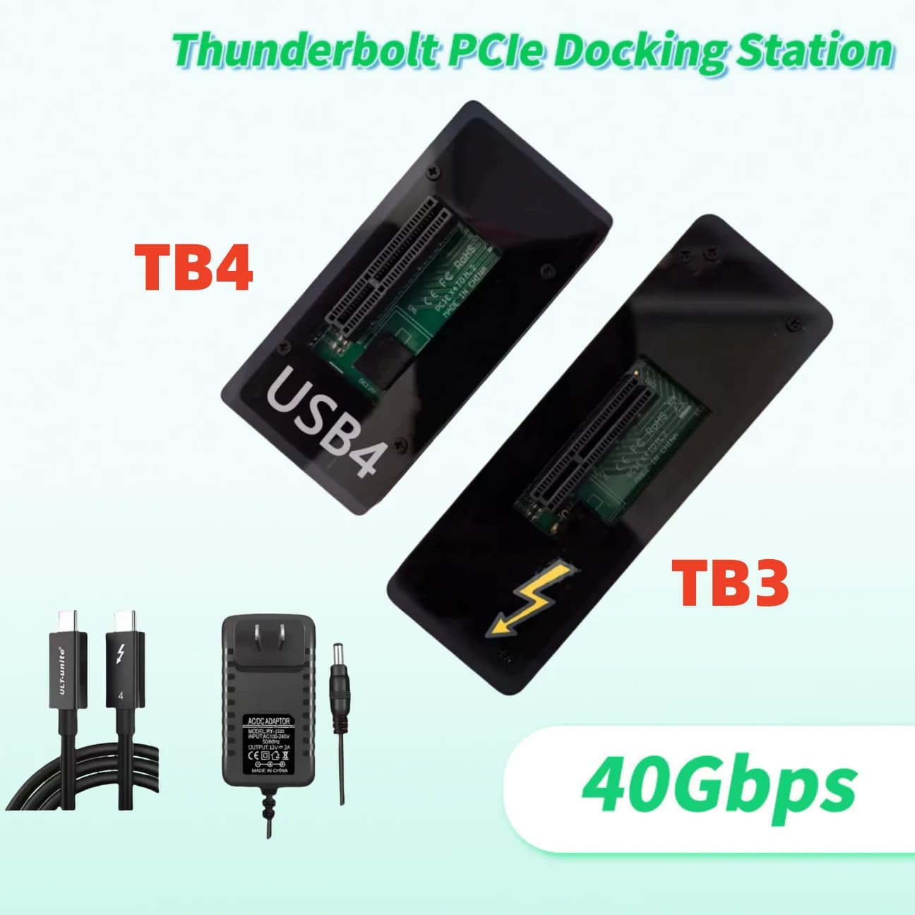 Docking station PCIe Thunderbolt per host notebook Thunderbolt 4/3 40Gbps Convertitore FPGA esterno EGPU Scheda di acquisizione DMA