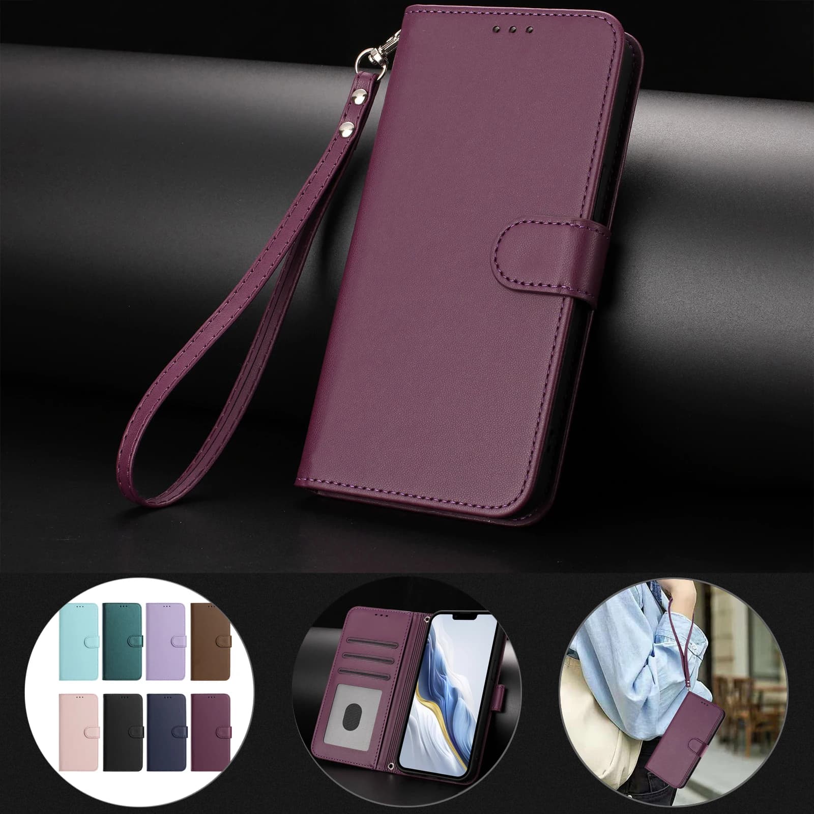 Custodia per telefono porta carte in pelle con copertina a portafoglio semplice per XiaoMi Poco X7 Pro X6 Neo X5 X4 GT NFC X3