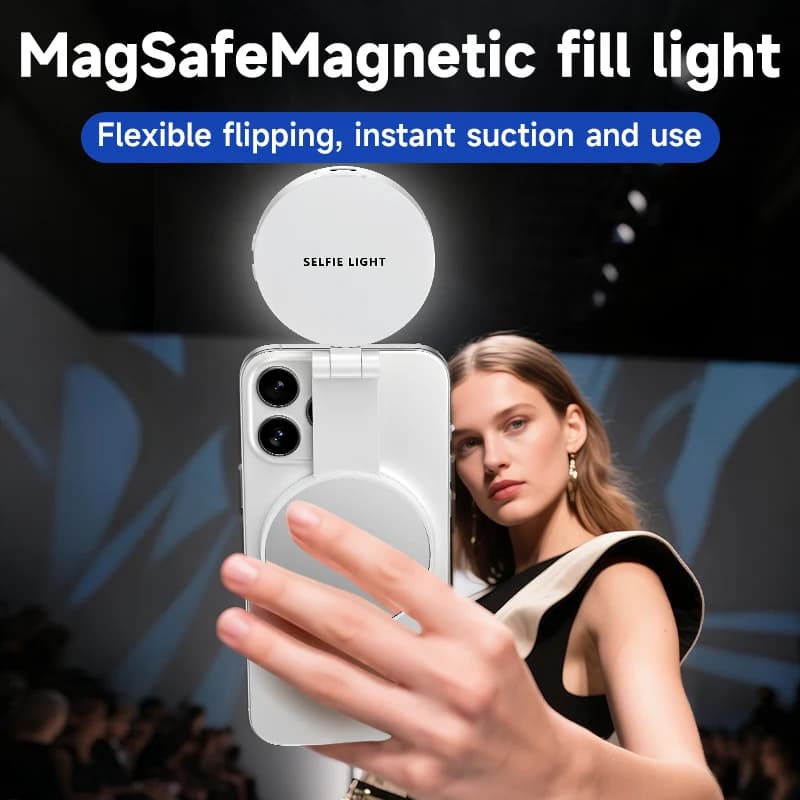 Luce di riempimento selfie magnetica a LED per telefono Magsafe, adatta per telefoni serie iPhone 17Promax 16 15 14 13 12 e tutti gli altri telefoni