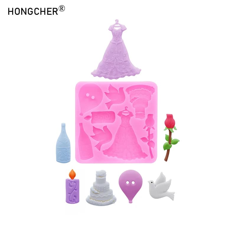 Stampi in Silicone per Accessori in Resina Fai-da-Te, per Abiti da Principessa, Stampi per Torte al Cioccolato e Strumenti per Artigianato