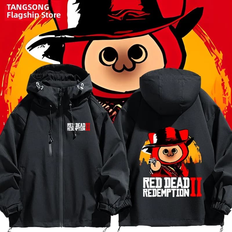 Giacca Monster da Uomo, Cappotto Antivento in Poliestere e Nylon, Casual con Cappuccio e Tasche con Zip, Serie Tematica