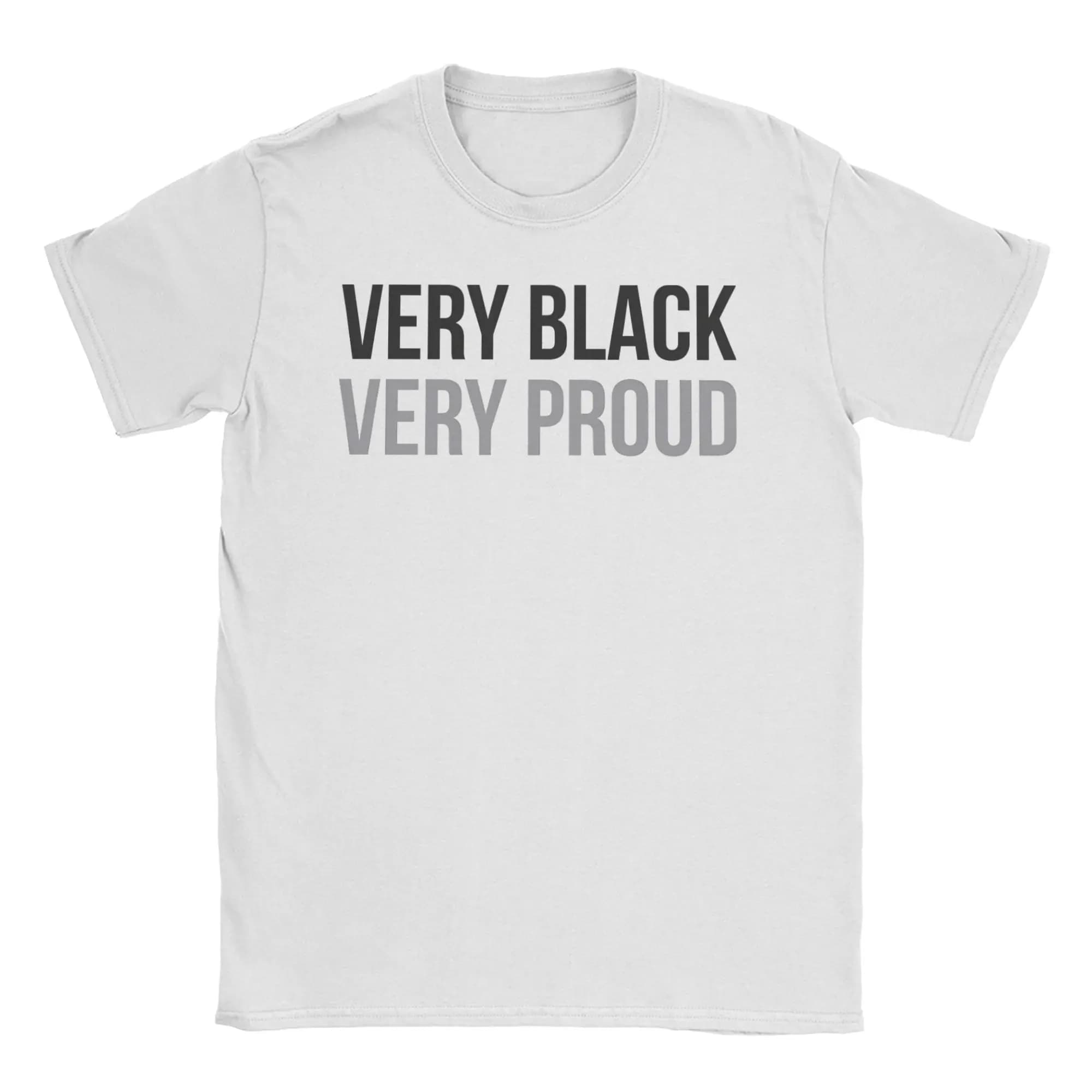 T-shirt da uomo vintage con stampa “Very Black Very Proud” per la storia dell'America nera, in cotone, taglie forti