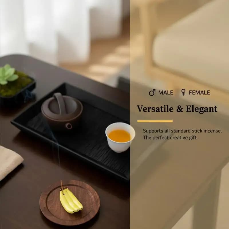 Porta Incenso in Ceramica a Forma di Banana, Grazioso Vassoio per Aromaterapia, Relax e Decorazione Casa