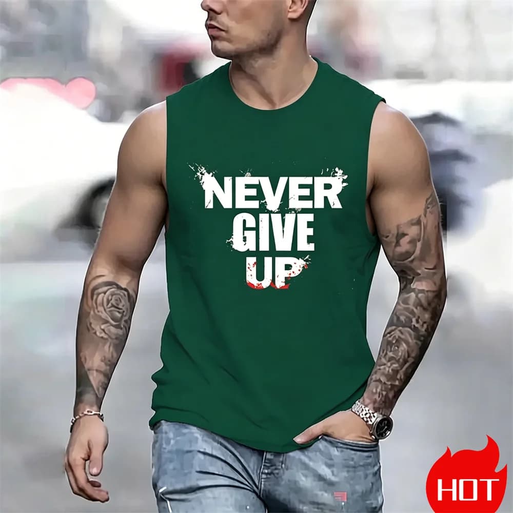 T-shirt senza maniche da uomo, comoda maglietta, canotta leggera, gilet semplice e classico, abbigliamento casual, t-shirt girocollo ampia