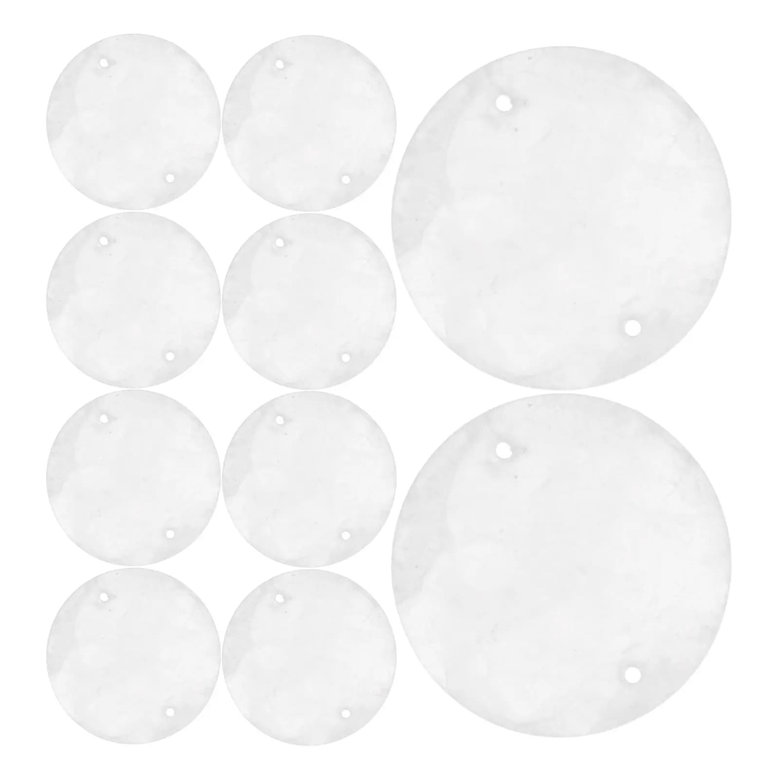 100pcs Round Capiz Shell Discs for Wind Chime Dual Holes Capiz Shell Crafts Hanging Natural Seashell Charms for DIY Wind Chimes