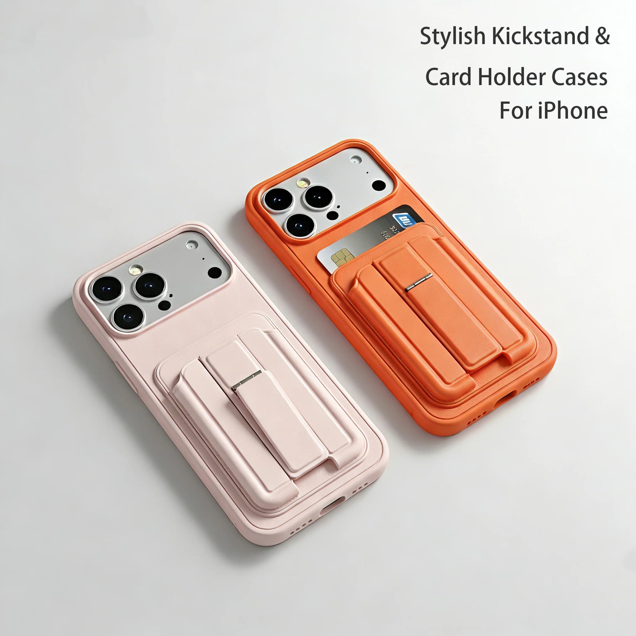 Custodia di Lusso Pieghevole con Supporto e Slot per Carte, con Porta Rotante per iPhone 17 Air 16 15 14 Plus 13 Pro Max, Cover Posteriore Antiurto